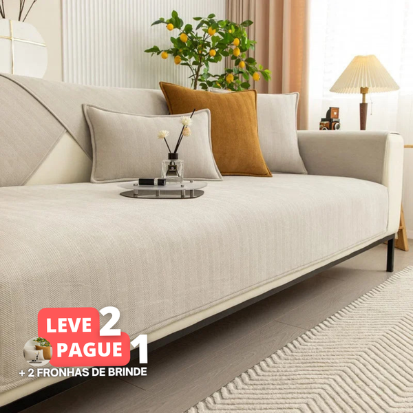 [Leve 2 Pague 1] Protetor  Impermeável para Sofá Máximo Conforto  + BRINDE: 2 Fronhas Premium